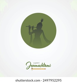 Janmashtami Festival Poster Krishna Janmashtami Poster a beautifully decorated flute.
