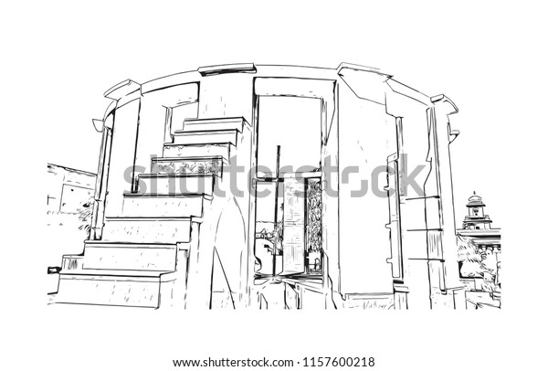 Jantar Mantar Monument Jaipur Rajasthan India Stock Vector