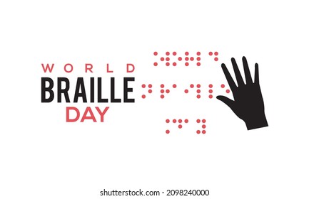 January 04 - Braille Day. Awareness vector design for banner, poster, tshirt, card.