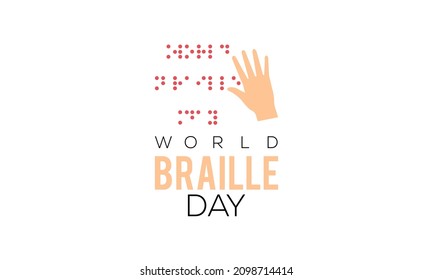 January 04 - Braille Day. Awareness vector design for banner, poster, tshirt, card.