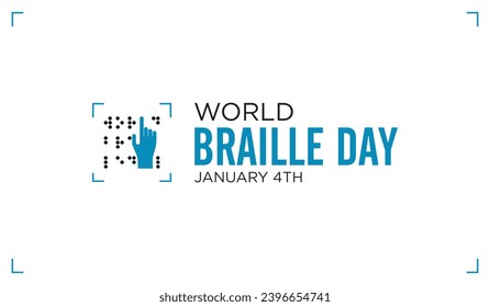 January 04 - Braille Day. Awareness vector design for banner, poster, tshirt, card