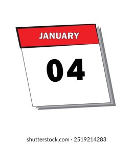 january 04 calender vector design