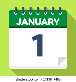 January 1 calendar icon vector design