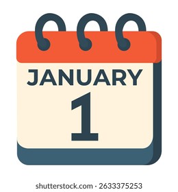 January 1 calendar vector on white background
Vector calendar with date