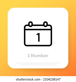 January 1 icon. Calendar date. New year day. Celebration concept. Vector line icon for Business and Advertising.