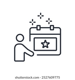 january 1 st icon. vector.Editable stroke.linear style sign for use web design,logo.Symbol illustration.