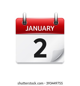January 1. Vector flat daily calendar icon. Date and time, day, month. Holiday.