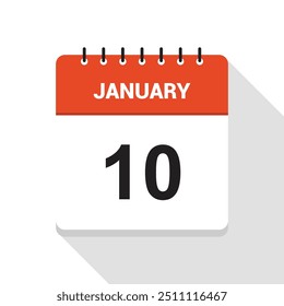 January 10 calendar date icon
