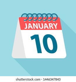 January 10 - Calendar Icon - Vector Illustration