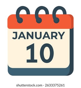 January 10 calendar vector on white background
Vector calendar with date