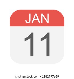 January 11 - Calendar Icon - Vector Illustration