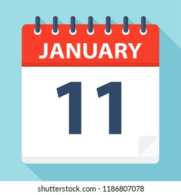 January 11 - Calendar Icon - Vector Illustration