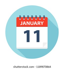 January 11 - Calendar Icon - Vector Illustration