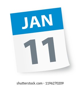 January 11 - Calendar Icon - Vector Illustration