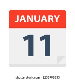 January 11 - Calendar Icon - Vector Illustration