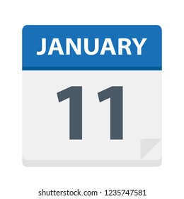 January 11 - Calendar Icon - Vector Illustration