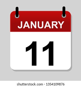 January 11 ,calendar icon vector illustration