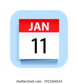 11 de enero. Icono de calendario. Ilustración vectorial.