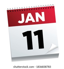 January 11th on a calendar page - illustrated. 