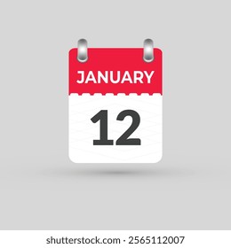 January 12 calendar Date, Month icon