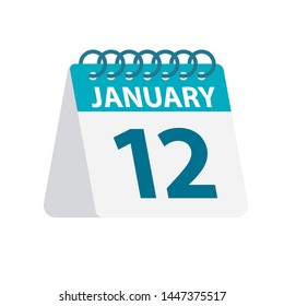 January 12 - Calendar Icon - Vector Illustration