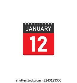 January 12 Concept Design. Vector Illustration.