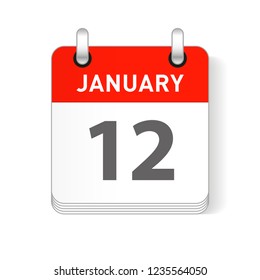 January 12 date visible on a page a day organizer calendar