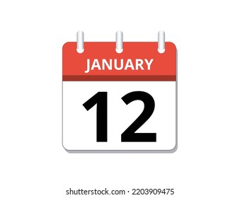 Enero, 12.º vectores de icono del calendario, concepto de programación, negocio y tareas
