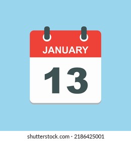 January 13 Calendar Icon Calendar Design Stock Vector (Royalty Free