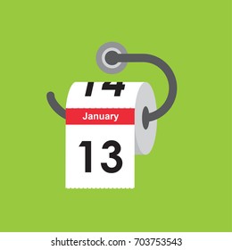 January 13. Calendar icon. Flat design. Vector illustration