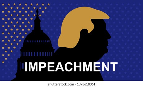 January 14, 2021, Washington: Impeachment of Donald Trump, distrust to the President of US. The concept of dismissal, removed and deposed from presidency office.Good for news, blog, article. Editorial