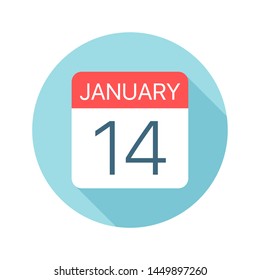 January 14 - Calendar Icon - Vector Illustration