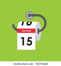 January 15. Calendar icon. Flat design. Vector illustration