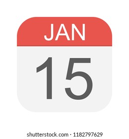 January 15 - Calendar Icon - Vector Illustration