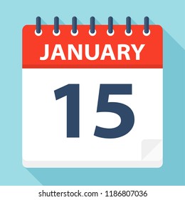 January 15 - Calendar Icon - Vector Illustration