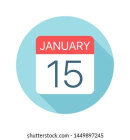 January 15 - Calendar Icon - Vector Illustration