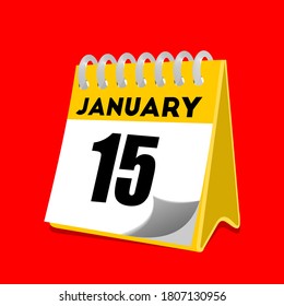 January 15 calendar icon vector illustration 