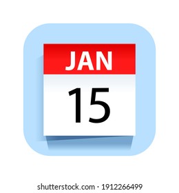 January 15. Calendar Icon. Vector Illustration.
