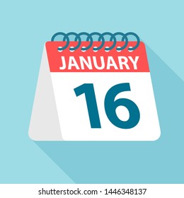 January 16 - Calendar Icon - Vector Illustration