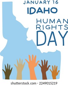 January 16th is Idaho Human Rights Day Vector illustration.
