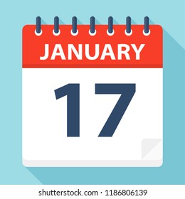 January 17 - Calendar Icon - Vector Illustration