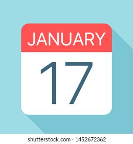 January 17 - Calendar Icon - Vector Illustration