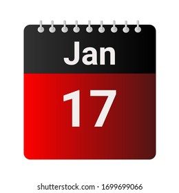 January 17 - Calendar Icon - Vector Illustration