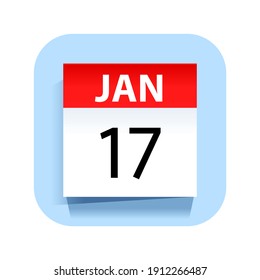 17 de enero. Icono de calendario. Ilustración vectorial.