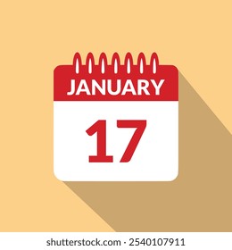 17 de enero Ilustración vectorial de iconos de calendario.