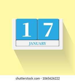 January 17. Vector flat daily calendar icon. Date and time, day, month. Holiday. Season.
