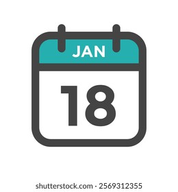 January 18 Calendar Day or Calender Date for Deadline or Appointment