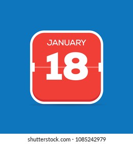 January 18 Calendar Flat Icon
