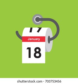 January 18. Calendar icon. Flat design. Vector illustration