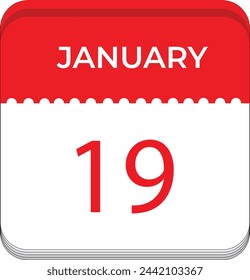 January 19 Simple Vector Illustration